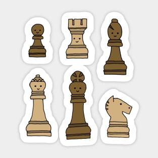 Chess Pieces - Cute Kawaii Cartoon Sticker